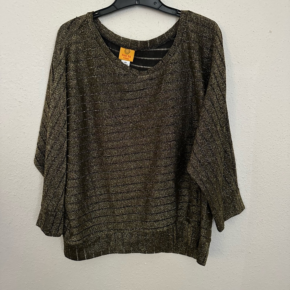 Ruby Rd black gold plus size 2X
